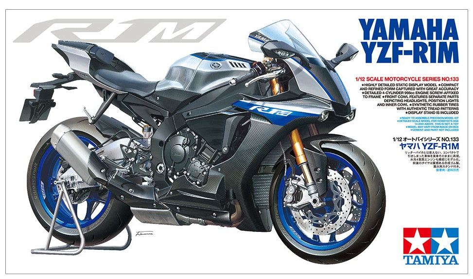 Yamaha YZF-R1M Motorcycle Tamiya 1:12 plastic kit 14133