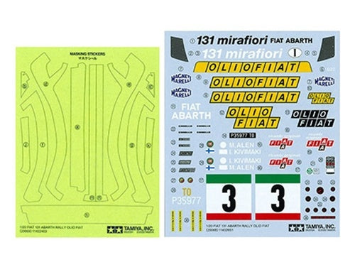 131 ABARTH RALLY OLIO FIAT Tamiya 1:20 plastic kit 20069