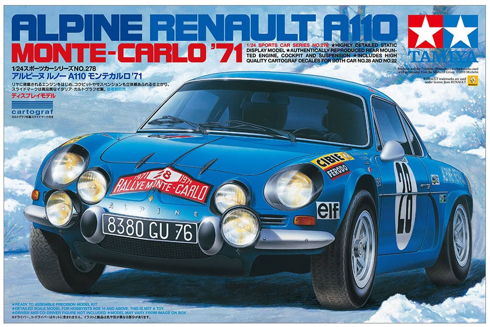 Renault Alpine A110 Monte-Carlo ’71 Tamiya 1/24 plastic kit 24278