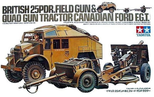 British 25pdr.field gun & Quad gun tractor Tamiya 1/35 plastic kit 35044