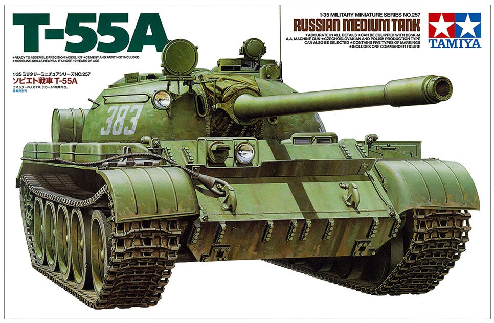 RUSSIAN MEDIUM TANK T-55A Tamiya 1/35 plastic kit 35257