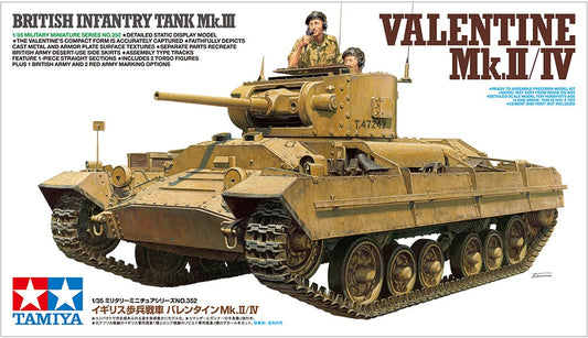 British Infantry Tank Mk.III Valentine Mk.II/IV Tamiya 1:35 plastic kit 35352