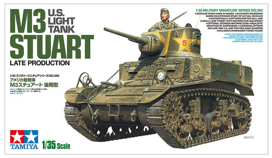 U.S. Light Tank M3 Stuart Late Production Tamiya 1/35 plastic kit 35360