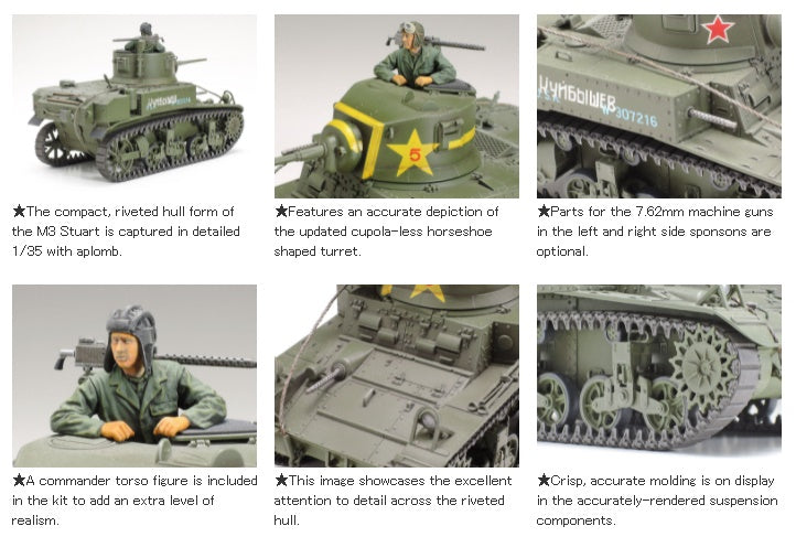 U.S. Light Tank M3 Stuart Late Production Tamiya 1/35 plastic kit 35360