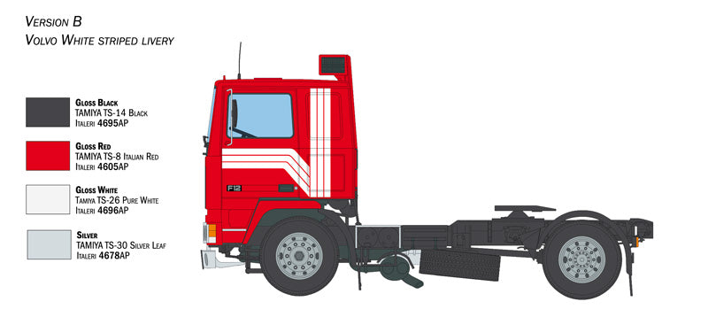Volvo F12 Intercooler Low Roof with accessories ITALERI 1:24 plastic kit 3957
