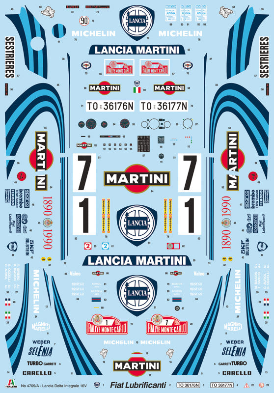 Lancia Delta HF integrale 16v ITALERI 1:12 plastic kit 4709