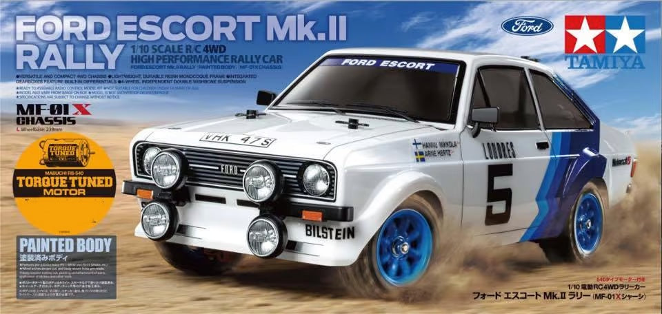FORD ESCORT Mk.II RALLY (PAINTED BODY) (MF-01X CHASSIS) Tamiya 1/10 RC car kit 58687-60A