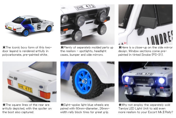 FORD ESCORT Mk.II RALLY (PAINTED BODY) (MF-01X CHASSIS) Tamiya 1/10 RC car kit 58687-60A