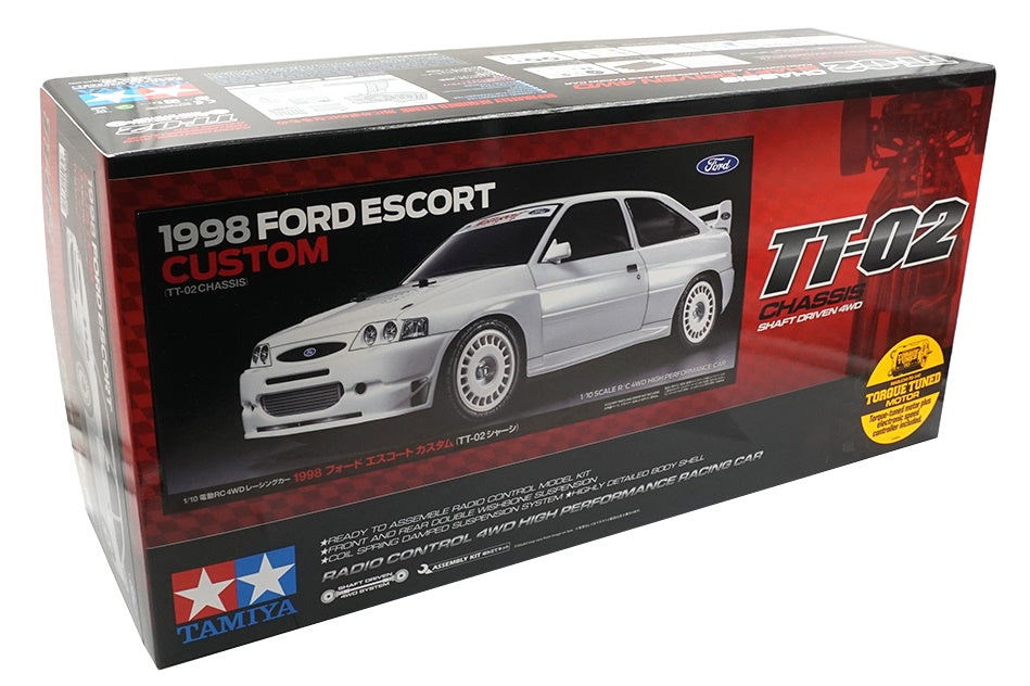 1/10 R/C 1998 Ford Escort Custom (TT-02) w/ESC, Torque Tuned Motor TAMIYA 58691