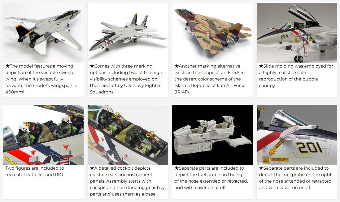Grumman F-14A Tomcat Tamiya 1/48 plastic kit 61114