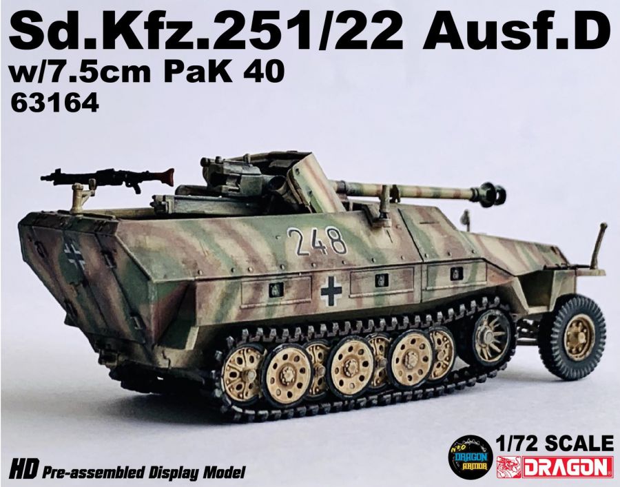 Sd.Kfz.251/22 Ausf.D w/7.5cm PaK 40 DRAGON ARMOR 1/72 63164