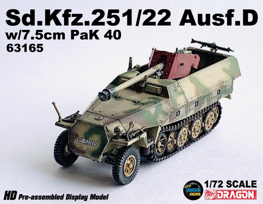 Sd.Kfz.251/22 Ausf.D w/7.5cm PaK 40 DRAGON ARMOR 1/72 63165