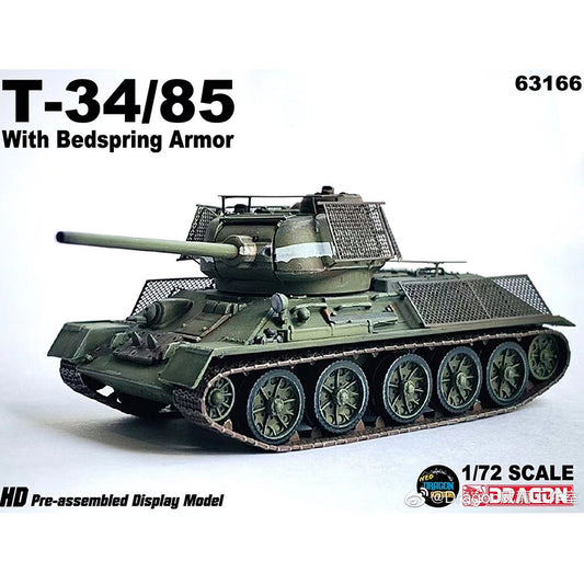 T-34/85 Tank w/Bedspring Armour, Eastern Front 1944 DRAGON 1/72 63166