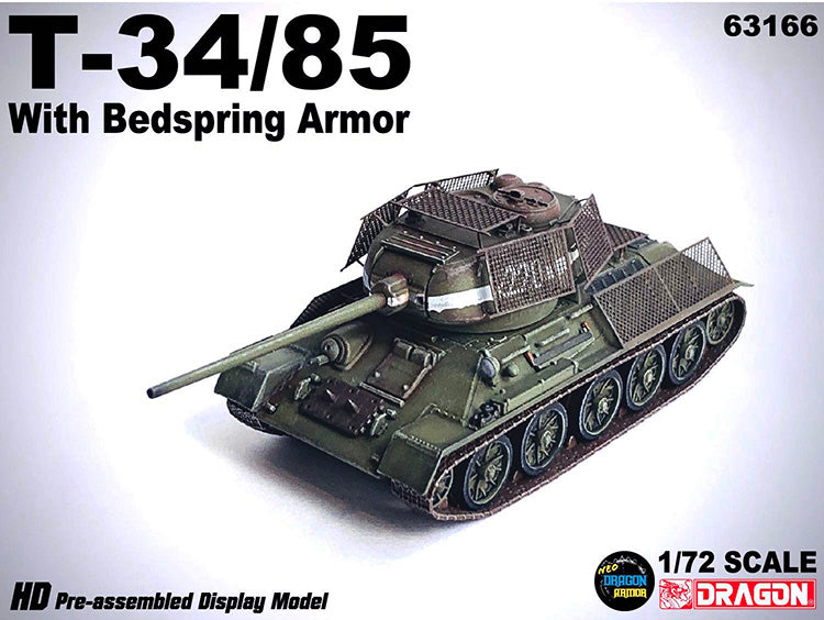 T-34/85 Tank w/Bedspring Armour, Eastern Front 1944 DRAGON 1/72 63166