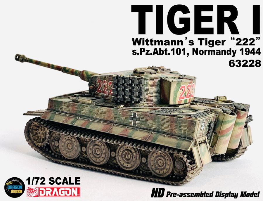 Tiger I Wittmann's Tiger ""222"" s.Pz.Abt.101, Normandy 1944 DRAGON 1/72 63228