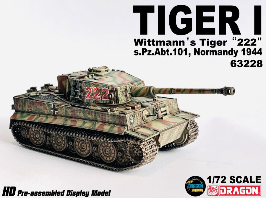 Tiger I Wittmann's Tiger ""222"" s.Pz.Abt.101, Normandy 1944 DRAGON 1/72 63228