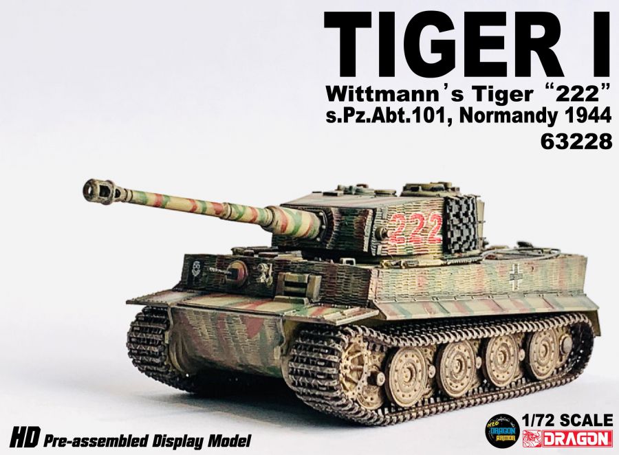 Tiger I Wittmann's Tiger ""222"" s.Pz.Abt.101, Normandy 1944 DRAGON 1/72 63228