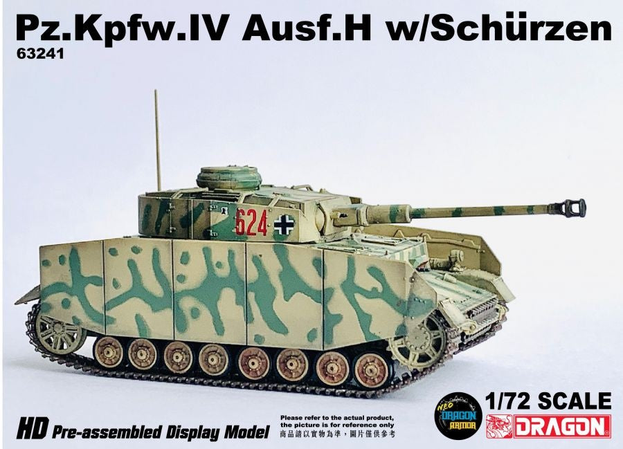 Pz.Kpfw.IV Ausf.H w/Schurzen 3.Pz.Div., Ukraine 1943 DRAGON 1/72 63241