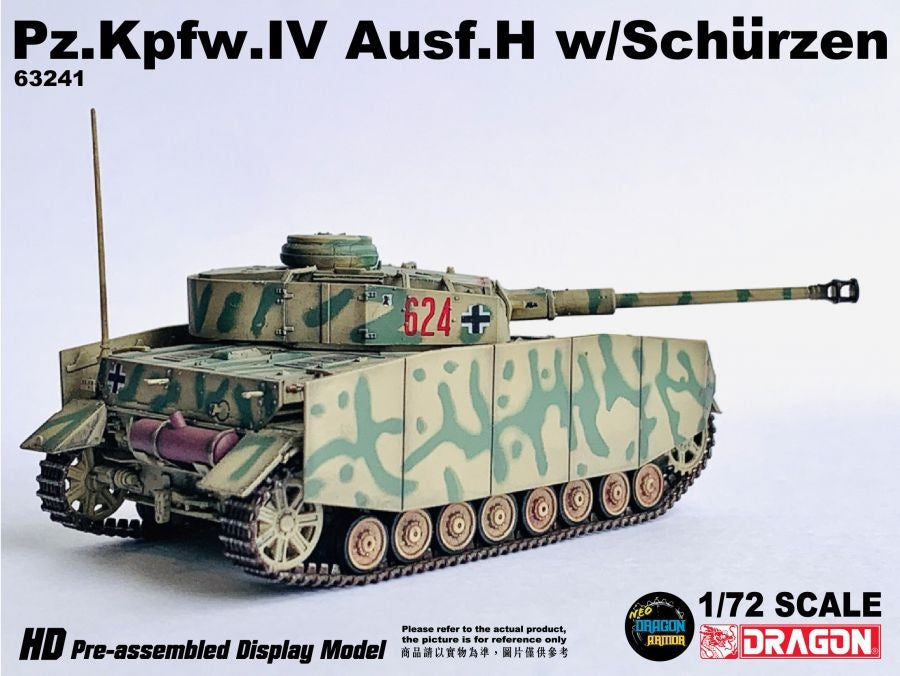 Pz.Kpfw.IV Ausf.H w/Schurzen 3.Pz.Div., Ukraine 1943 DRAGON 1/72 63241