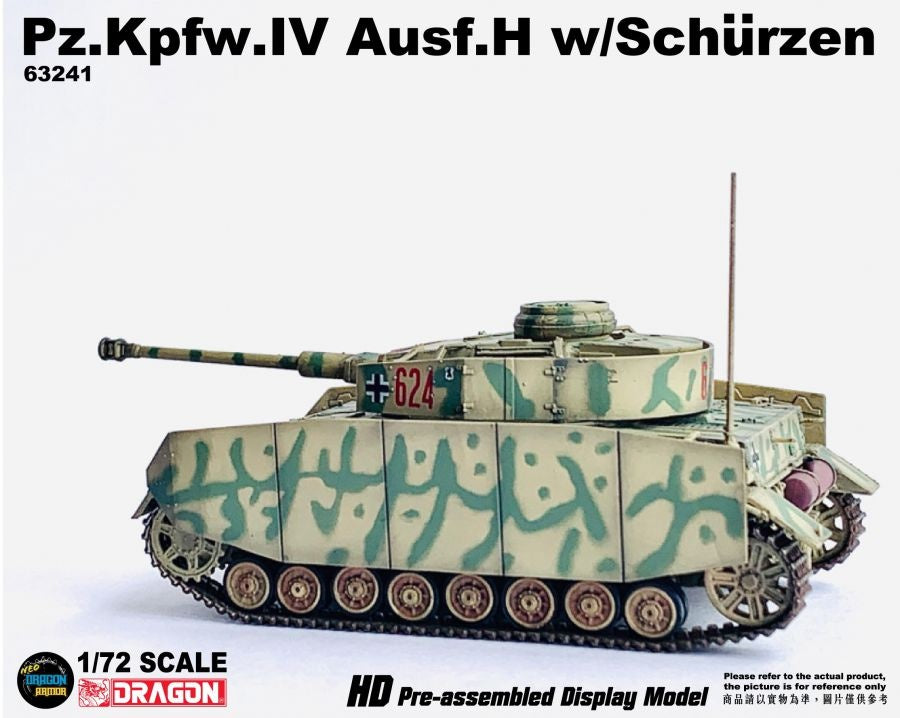 Pz.Kpfw.IV Ausf.H w/Schurzen 3.Pz.Div., Ukraine 1943 DRAGON 1/72 63241