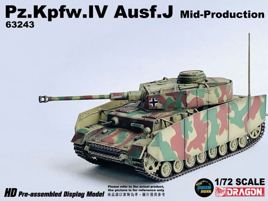 Pz.Kpfw.IV Ausf.J Mid Production Belgium 1944 DRAGON ARMOR 1/72 63243