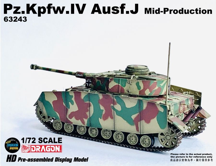Pz.Kpfw.IV Ausf.J Mid Production Belgium 1944 DRAGON ARMOR 1/72 63243