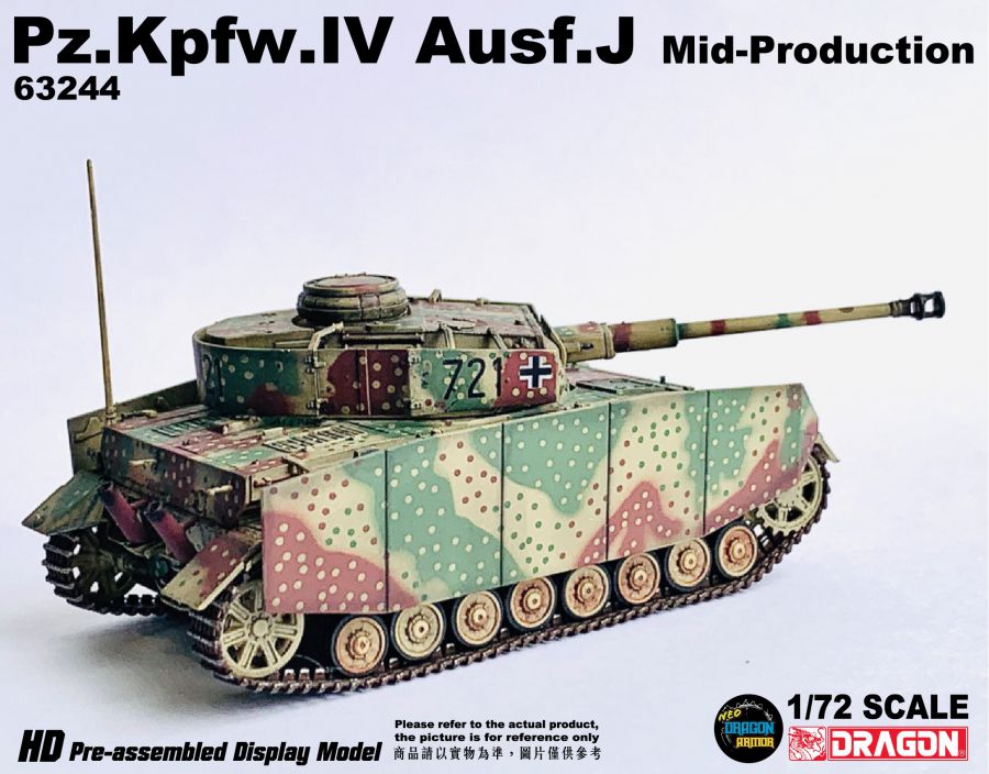 Pz.Kpfw.IV Ausf.J Mid Production Western Front 1944 DRAGON ARMOR 1/72 63244