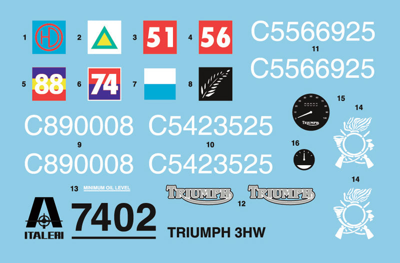 TRIUMPH 3HW ITALERI 1:9 plastic kit 7402