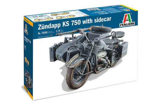ZUNDAPP KS 750 with Sidecar ITALERI 1:9 model kit 7406