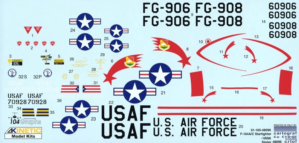 USAF Starfighter F-104A/C with tow tractor KINETIC 1/48 K48096 plastic kit