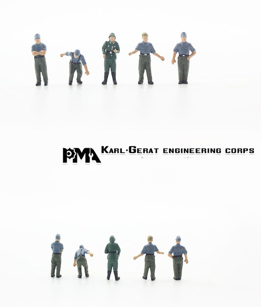 WWII GERMAN KARL-GERAT ENGINEERING CORPS (A) PMA 1:72 painted figures P0406