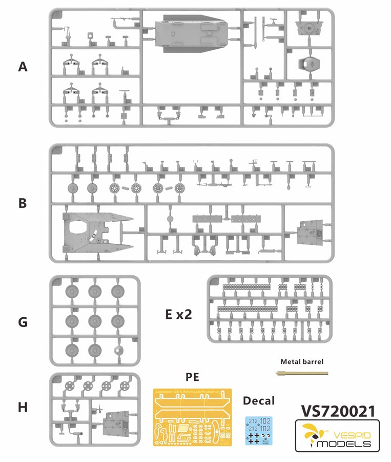 Jagdpanzer 38(t) Hetzer Late Production Vespid Models 1:72 plastic kit VS720021