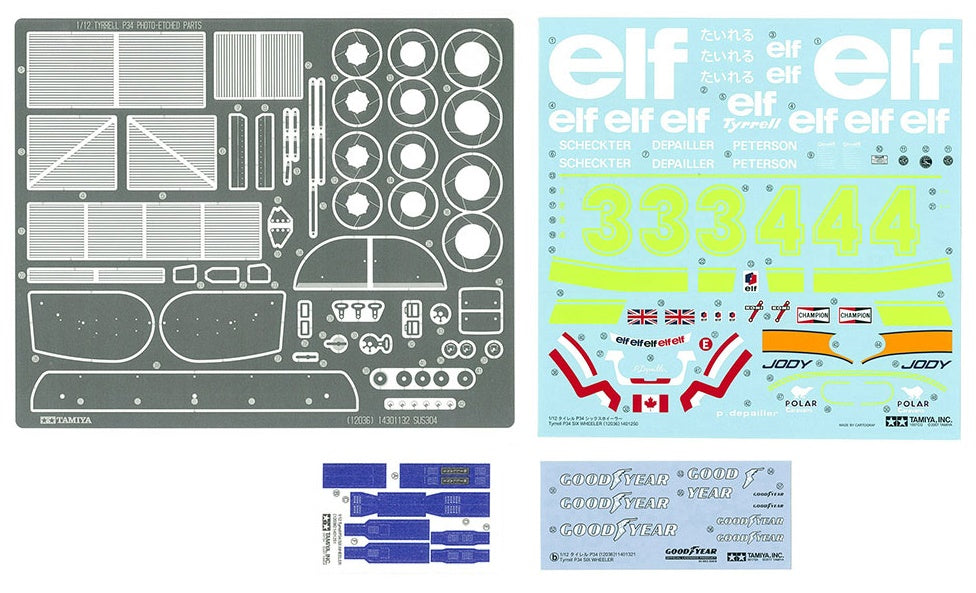 Tyrrell P34 Six Wheeler (w/Photo-Etched Parts) TAMIYA 1/12 kit 12036