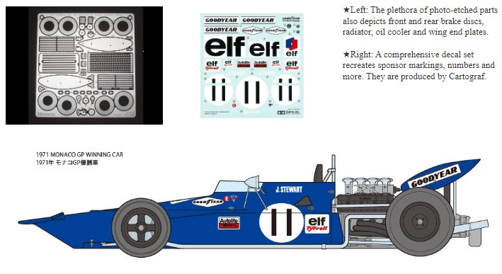 Tyrrell 003 1971 Monaco GP TAMIYA 1/12 plastic kit 12054