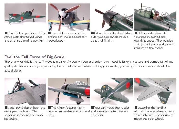 Mitsubishi A6M5 Zero Model 52 (Zeke) TAMIYA 1:32 plastic kit 60318