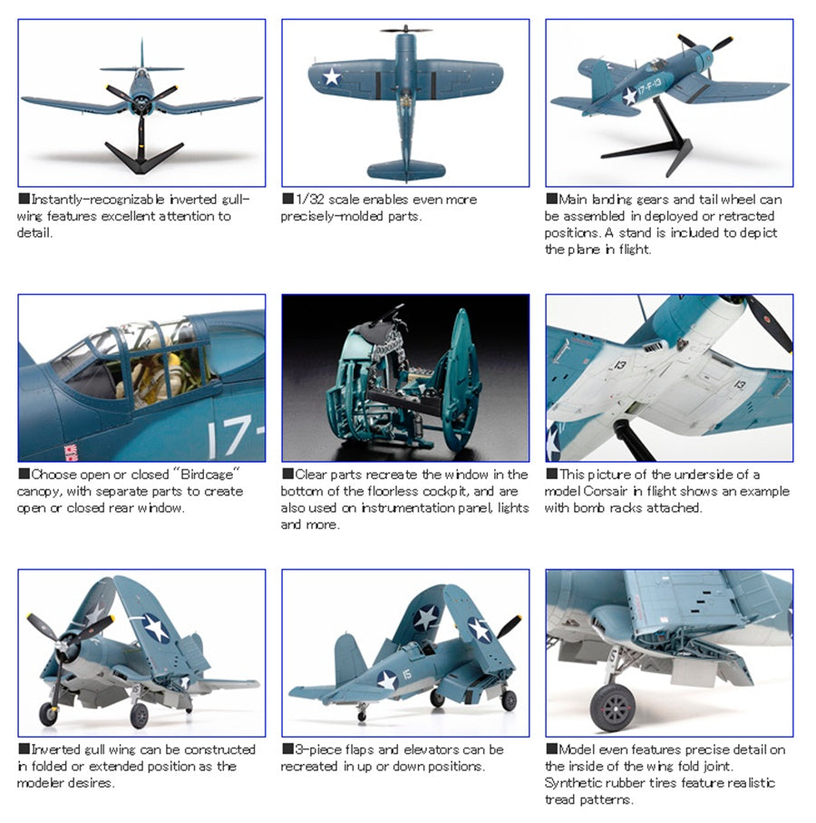 Vought F4U-1 Corsair "Birdcage" TAMIYA 1:32 plastic kit 60324