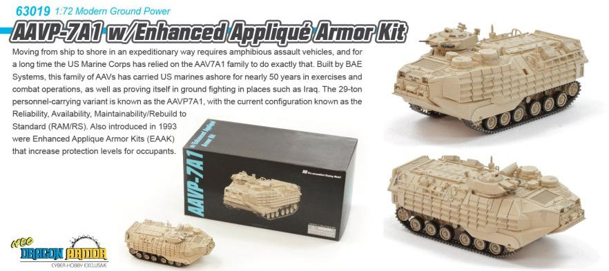 AAVP-7A1 (desert) w/Enhanced Applique Armor Kit DRAGON 1:72 63019
