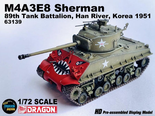 M4A3E8 Sherman 89th Tank Battalion Han River, Korea 1951 DRAGON ARMOR 1/72 63139