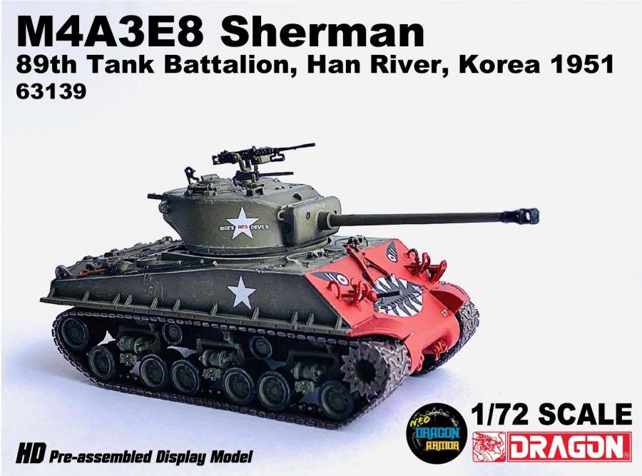 M4A3E8 Sherman 89th Tank Battalion Han River, Korea 1951 DRAGON ARMOR 1/72 63139