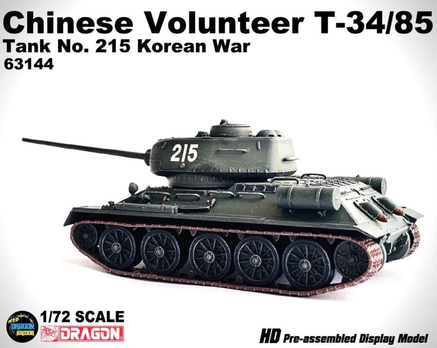 Chinese Volunteer T-34/85 no. 215 Korean War Dragon Armor 1/72 63144