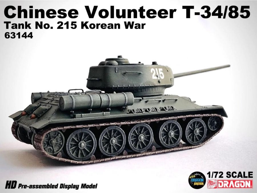 Chinese Volunteer T-34/85 no. 215 Korean War Dragon Armor 1/72 63144