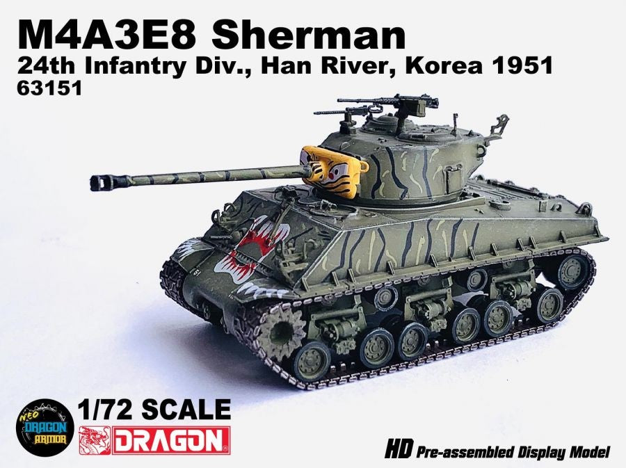 M4A3E8 Sherman 24th Infantry Div. Han River, Korea 1951 DRAGON ARMOR 1/72 63151