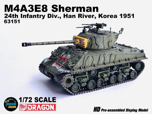 M4A3E8 Sherman 24th Infantry Div. Han River, Korea 1951 DRAGON ARMOR 1/72 63151