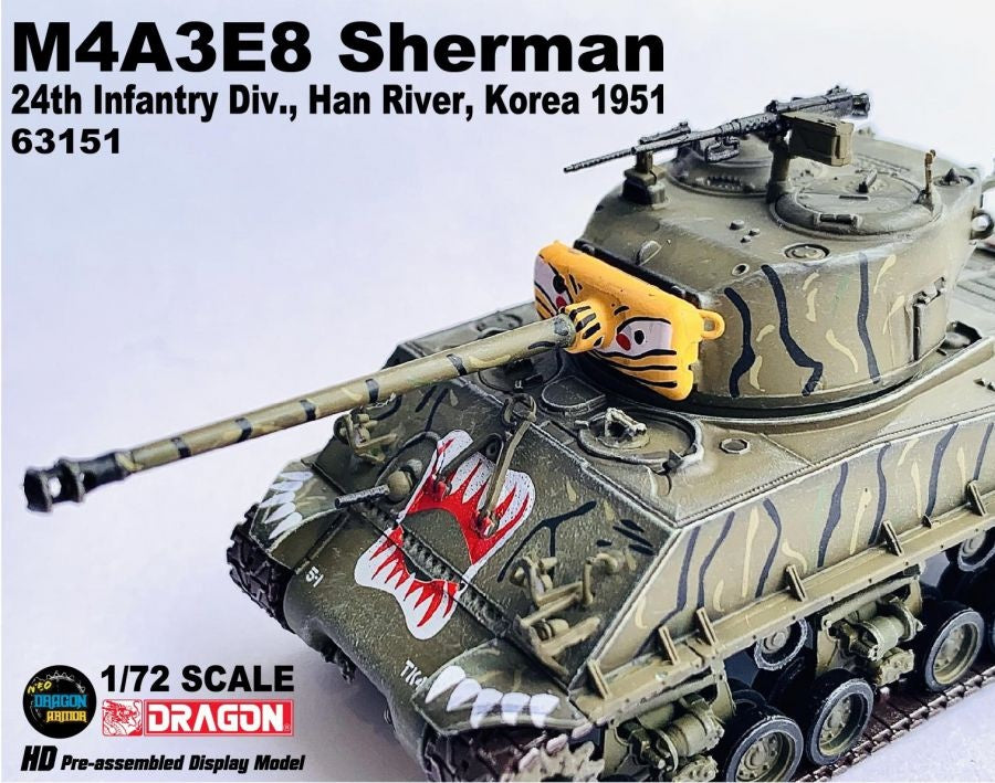 M4A3E8 Sherman 24th Infantry Div. Han River, Korea 1951 DRAGON ARMOR 1/72 63151