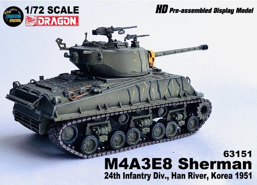 M4A3E8 Sherman 24th Infantry Div. Han River, Korea 1951 DRAGON ARMOR 1/72 63151