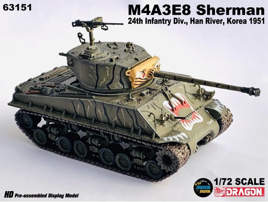 M4A3E8 Sherman 24th Infantry Div. Han River, Korea 1951 DRAGON ARMOR 1/72 63151