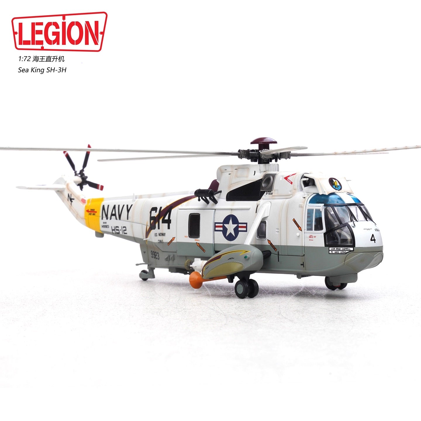 Sikorsky SH-3H Sea King USN HS-12 Wyverns, NF614 LEGION 1/72 14055LD