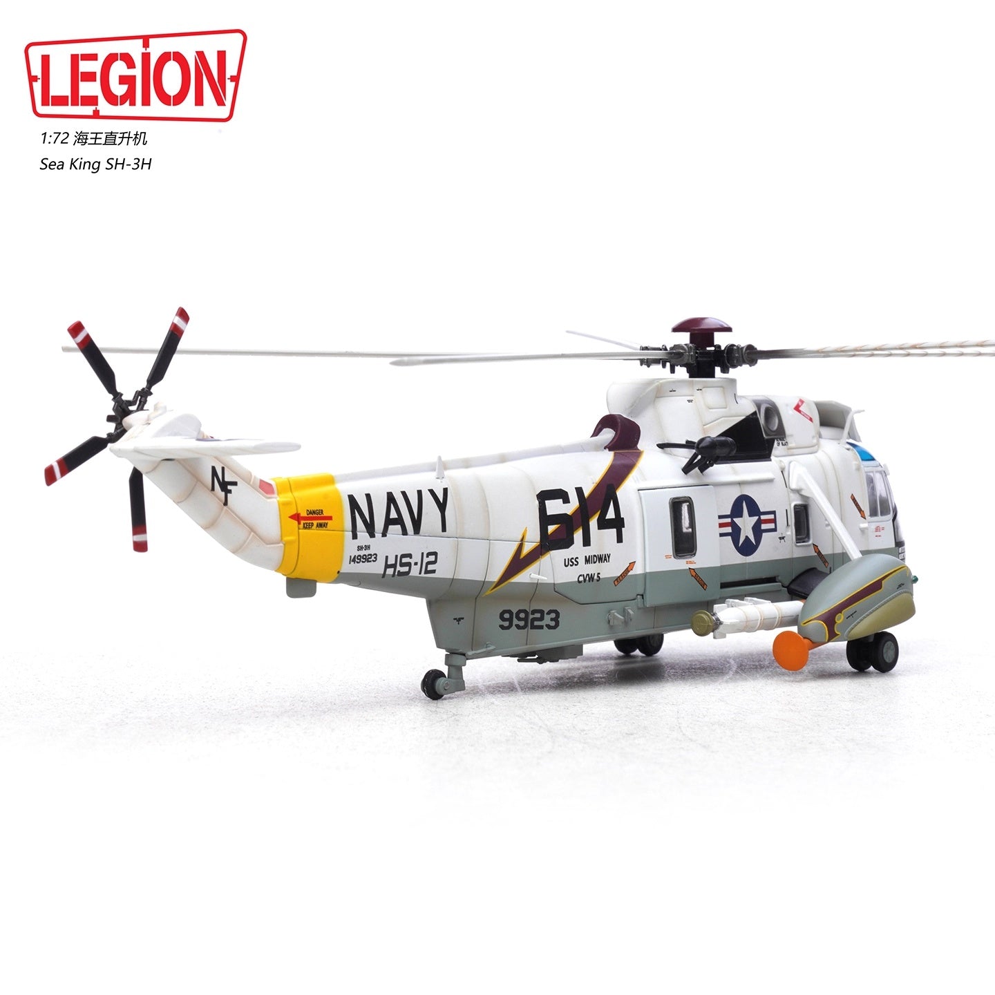 Sikorsky SH-3H Sea King USN HS-12 Wyverns, NF614 LEGION 1/72 14055LD