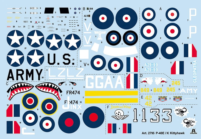 P-40 E/K KITTYHAWK ITALERI 1/48 plastic kit 2795