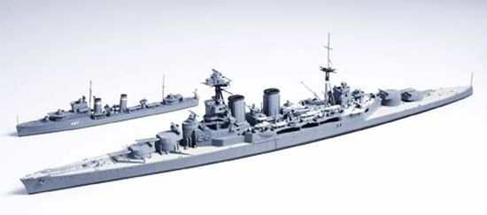 British Battle Cruiser Hood & E Class Destroyer Tamiya 1/700 plastic kit 31806